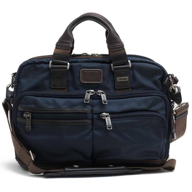 ○トゥミ TUMI FXTバリスティックナイロン ナパレザー 牛革 ビジネスバッグ 222640NVY2 ALPHA BRAVO ANDERSEN SLIM COMMUTER BRIEF 中古