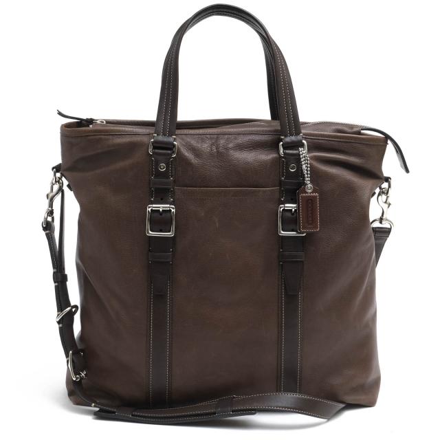 ○コーチ COACH 牛革 カーフ トートバッグ 70389 Harrison Leather Slim Tote ハリソン レザー スリム トート 2WAY ショルダーバッ 中古