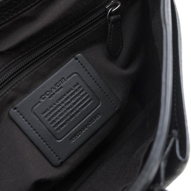 ○コーチ COACH ペブルドレザー 牛革 ショルダーバッグ C6583 Thompson Small Map Bag In Signature Jacquard With Stripe トンプ 中古_8
