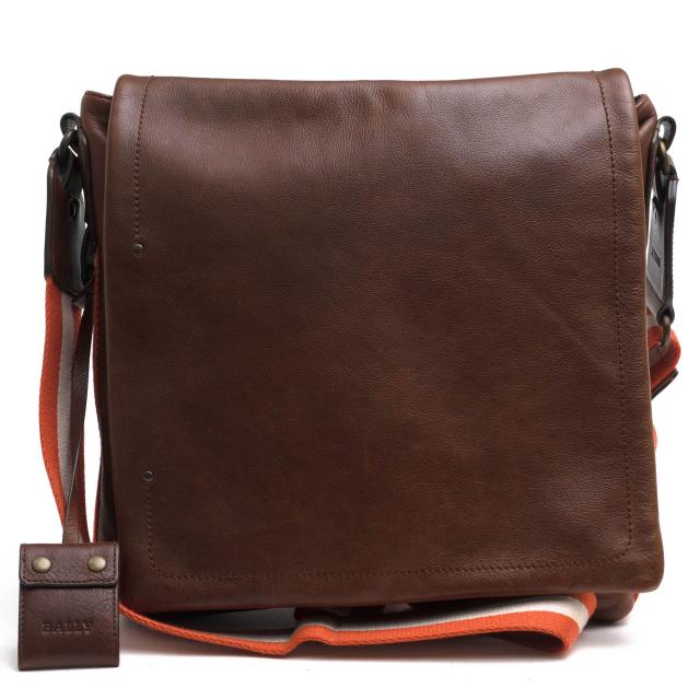 ○バリー BALLY TRAINSPOTTING トレインスポッティング 牛革 カーフ ショルダーバッグ TAN バリーストライプ メッセンジャーバッグ 中古の通販は