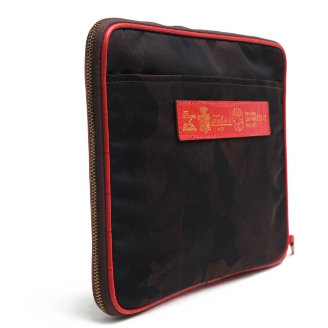 ○フェリージ Felisi 伊リモンタ社ナイロン バケッタレザー 牛革 セカンドバッグ/クラッチバッグ 821/2/CF+SA タブレットケース 迷 中古