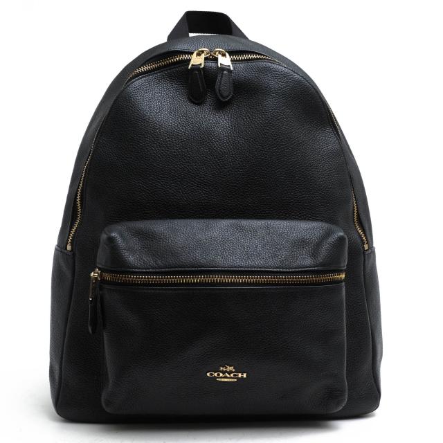 ○コーチ COACH ペブルドレザー 牛革 リュック F38288 Charlie Backpack In Pebble Leather チャーリー シボ革 シュリンクレザー   中古