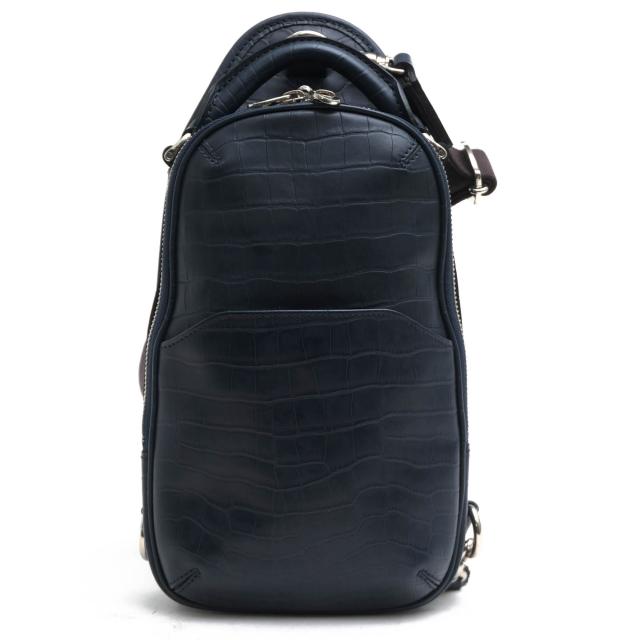 ○エルゴポック HERGOPOCH 牛革 ワキシングレザー ショルダーバッグ 06-OS-E ボディバッグ クロコ型押し メンズ 【中古】 中古