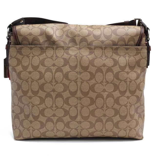 ○コーチ COACH シグニチャーコーテッドキャンバス 牛革 ショルダー 