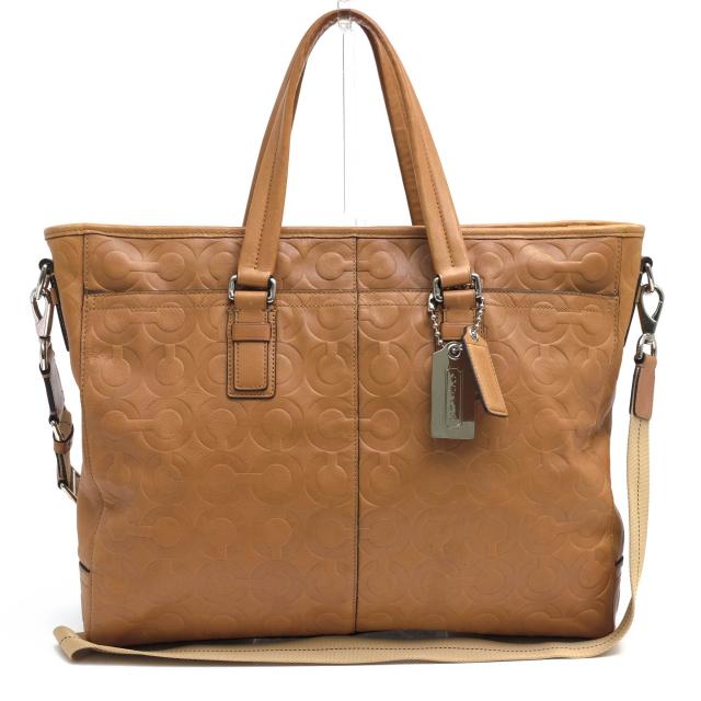 ○コーチ COACH 牛革 カーフ ビジネスバッグ 70253 Op Art Leather