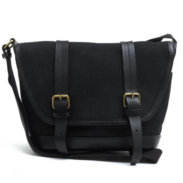 ○土屋鞄 TSUCHIYA-KABAN ラフコットンキャンバス オイル仕上げヌメ革 牛革 ショルダーバッグ Caravan キャラバン サファリショル  中古