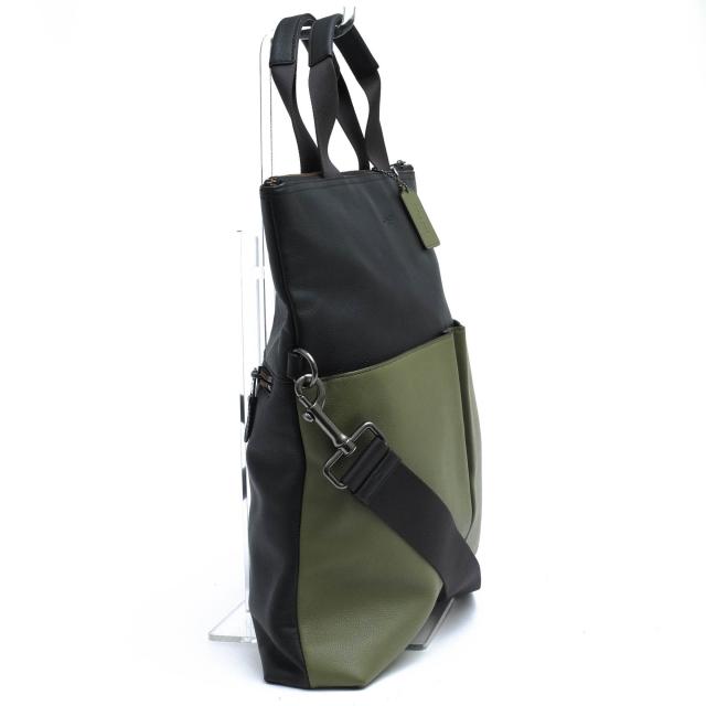 ○コーチ COACH スムースカーフ 牛革 トートバッグ F11740 Charles Foldover Tote In Colorblock Leather チャールズ フォルドオー 中古_2