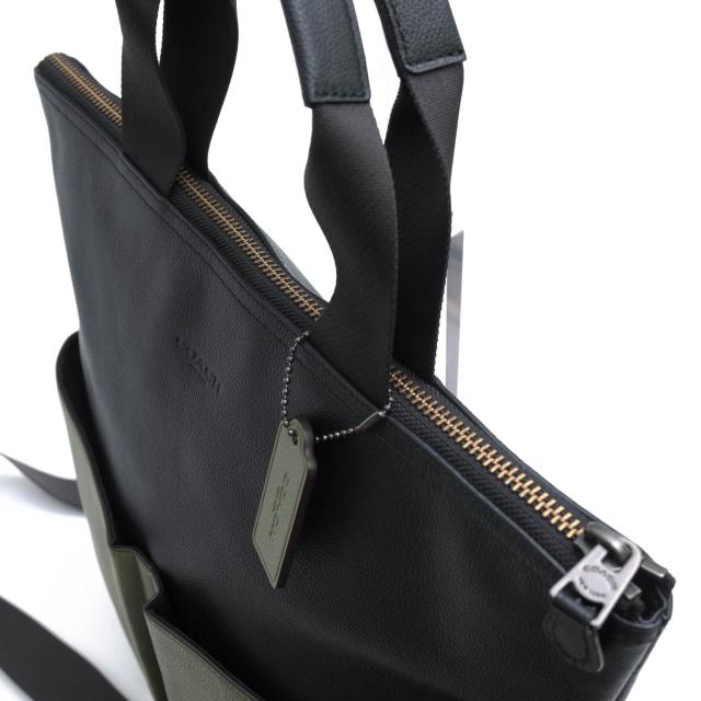 ○コーチ COACH スムースカーフ 牛革 トートバッグ F11740 Charles Foldover Tote In Colorblock Leather チャールズ フォルドオー 中古_4