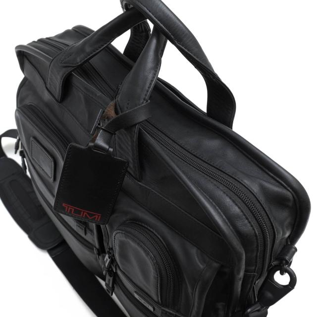 ○トゥミ TUMI ナパレザー 牛革 ビジネスバッグ 96108DH Alpha Leather Organizer Portfolio Brief 2WAY ショルダーバッグ 定番 メ 中古_4