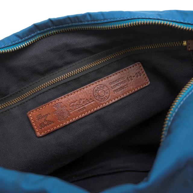 ○フェリージ Felisi Angolo Morbidoシリーズ 伊リモンタ社ナイロン バケッタレザー 牛革 ショルダーバッグ 12/35/DS+NK シボ革 シ 中古