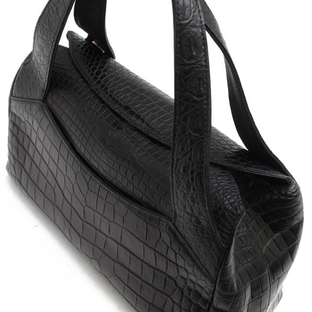 ○クリスタルレプティルズ Crystal Reptiles JRAタグ マットクロコダイル ハンドバッグ 02S26B レディース 【中古】 中古_4