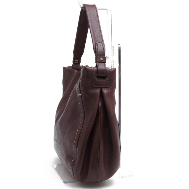 ○ゲンテン genten ベジタブルタンニン鞣し牛革 ハンドバッグ 40452 36944 Soffice ソフィッチェ 手さげバッグ シボ革 シュリンク 中古_3