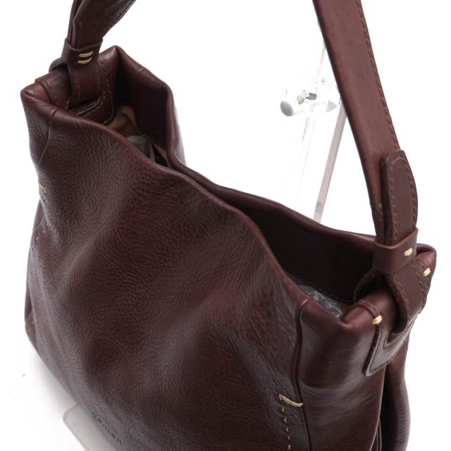 ○ゲンテン genten ベジタブルタンニン鞣し牛革 ハンドバッグ 40452 36944 Soffice ソフィッチェ 手さげバッグ シボ革 シュリンク 中古_4