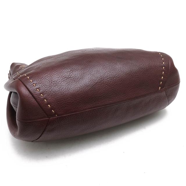 ○ゲンテン genten ベジタブルタンニン鞣し牛革 ハンドバッグ 40452 36944 Soffice ソフィッチェ 手さげバッグ シボ革 シュリンク 中古_5