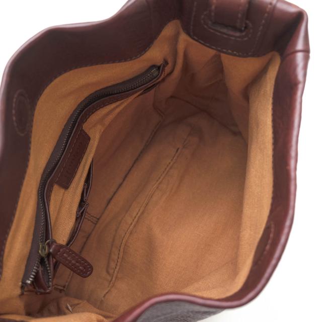 ○ゲンテン genten ベジタブルタンニン鞣し牛革 ハンドバッグ 40452 36944 Soffice ソフィッチェ 手さげバッグ シボ革 シュリンク 中古_6
