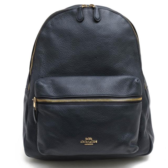 ○コーチ COACH ペブルドレザー 牛革 リュック F29004 Charlie Backpack In Pebble Leather チャーリー シボ革 シュリンクレザー   中古