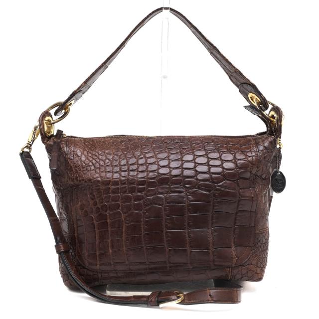 ○ボーグラン BEAUGRAND マットクロコダイル ショルダーバッグ 2WAY