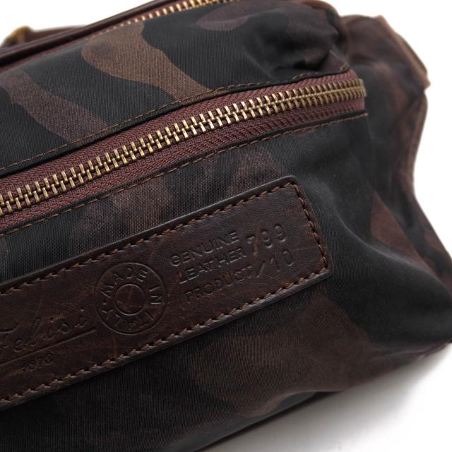 ○フェリージ Felisi リモンタナイロン バケッタレザー 牛革 ウエストバッグ 799/10/CF+A ボディバッグ 迷彩・カモフラージュ柄 定 中古