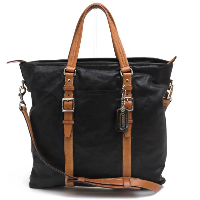 ○コーチ COACH 牛革 カーフ トートバッグ 70389 Harrison Leather Slim Tote ハリソン レザー スリム トート 2WAY ショルダーバッ 中古