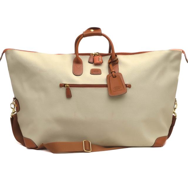 ○ブリックス BRIC'S PVCコーテッドキャンバス トスカーナレザー 牛革 ボストンバッグ BBJ20203 Firenze Travel bag フィレンツェ  中古