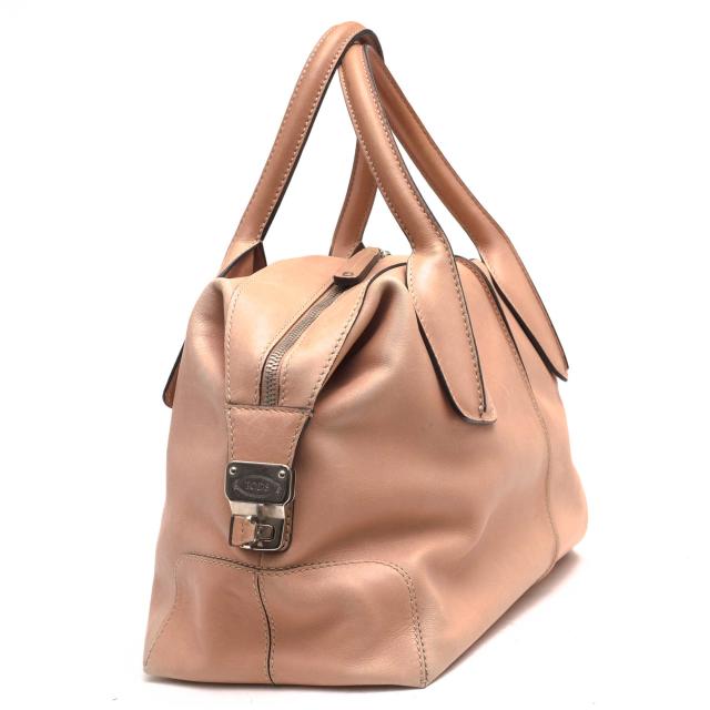 ○トッズ TOD'S 牛革 カーフ ピンクベージュ トートバッグ D-Styling Small Leather Satchel ディースタイリング サッチェルバッグ 中古_2