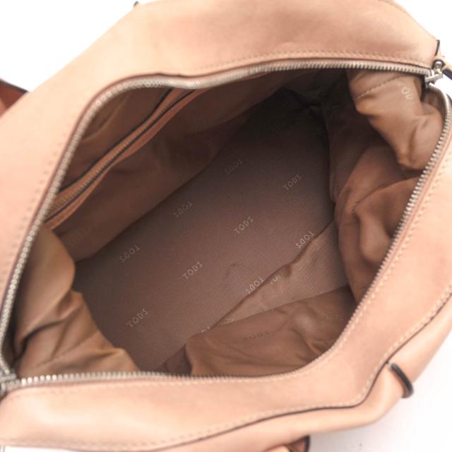 ○トッズ TOD'S 牛革 カーフ ピンクベージュ トートバッグ D-Styling Small Leather Satchel ディースタイリング サッチェルバッグ 中古_6
