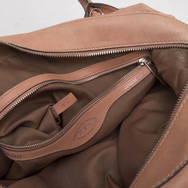 ○トッズ TOD'S 牛革 カーフ ピンクベージュ トートバッグ D-Styling Small Leather Satchel ディースタイリング サッチェルバッグ 中古_7