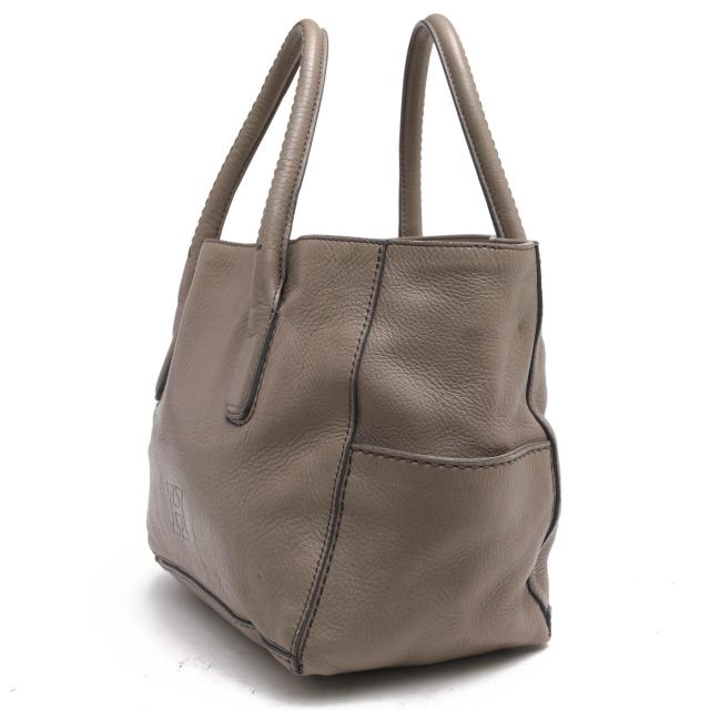○ヒロフ HIROFU 牛革 ソフトバケッタ ハンドバッグ DUO M デュオ Hロゴ シボ革 シュリンクレザー 定番 レディース 【中古】 中古_3