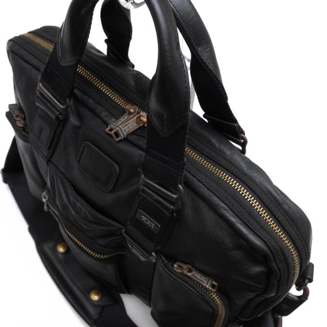 ○トゥミ TUMI フルグレインレザー 牛革 ビジネスバッグ 92611DH2 ALPHA BRAVO Mcnair Slim Brief マクネア スリムブリーフ 2WAY   中古_4