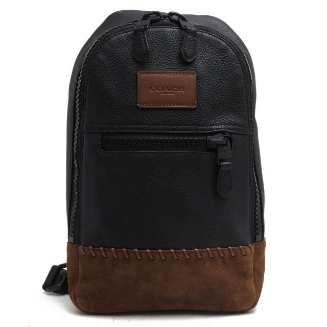 ○コーチ COACH ポリッシュドペブルレザー 牛革 ショルダーバッグ 71986 Campus Pack Rip and Repair Polished Pebble Leather ボ  中古