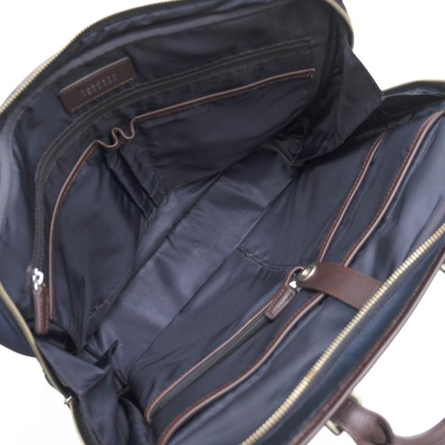 ○バーニーズニューヨーク BARNEYS NEWYORK 高密度ナイロンツイル 牛革 ビジネスバッグ 2WAY ショルダーバッグ ノートPC収納可 メ  中古 ○バーニーズニューヨーク BARNEYS NEWYORK 高密度ナイロンツイル 牛革