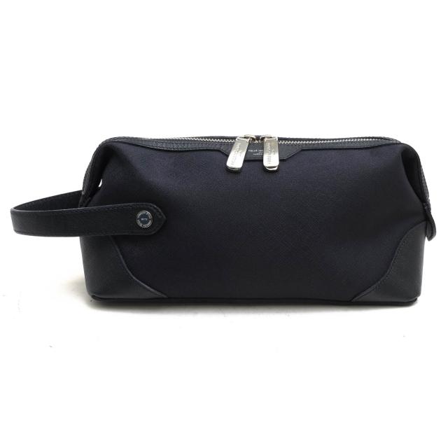 ○ペッレモルビダ PELLE MORBIDA リモンタ社製ナイロン 牛革 プリズム水シボ柄型押し セカンドバッグ/クラッチバッグ PMO-CA105 Ca 中古