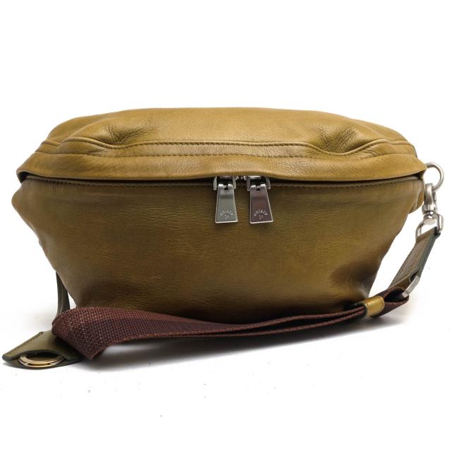 ○アニアリ aniary アンティークレザー 牛革 ショルダーバッグ 01-07003 ボディバッグ 迷彩・カモフラージュ柄 メンズ 【中古】 中古