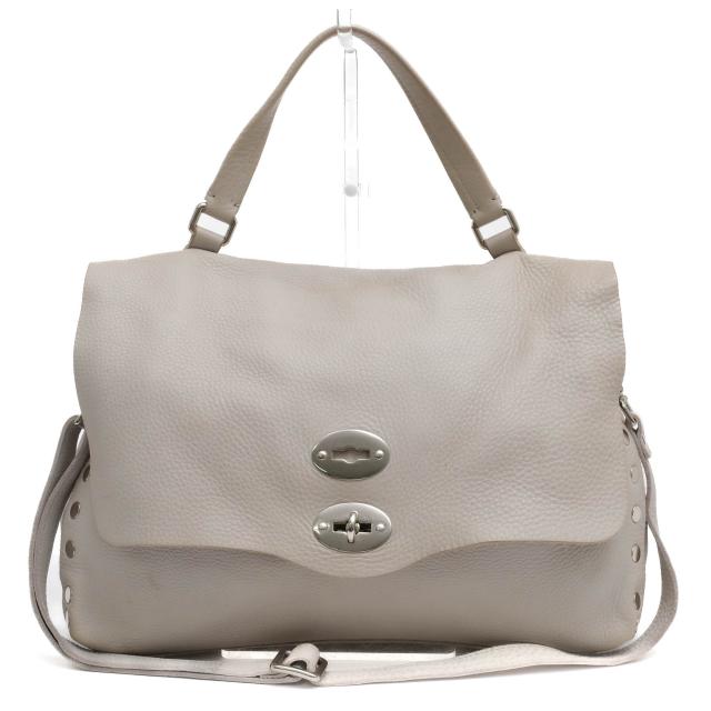 ○ザネラート ZANELLATO DOLLARONE ドラローネ 牛革 ハンドバッグ NO.18 016207 Postina M DAILY ポスティーナ フラップ式 2WAY シ 中古