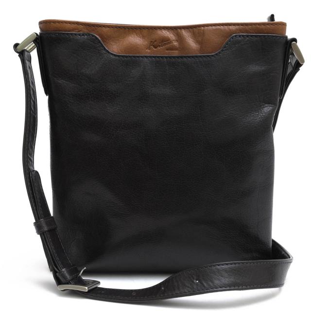 Kitamura キタムラ ショルダーバッグ オールレザー シボ革 Kマーク 黒