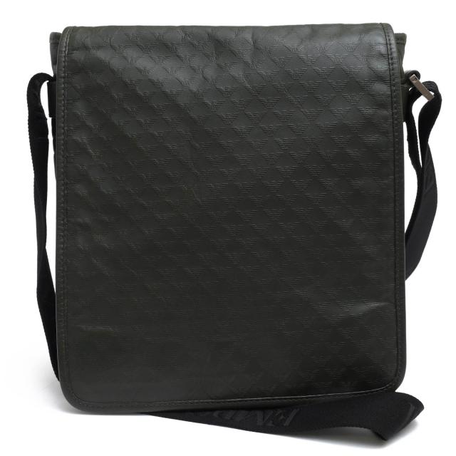 ○アルマーニ EMPORIO ARMANI 牛革 カーフ ショルダーバッグ YEM666 YC043 フラップ式 メッセンジャーバッグ メンズ 【中古】 中古