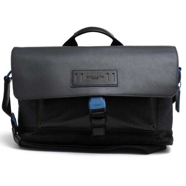 ○コーチ COACH パフォレイテッドレザー 牛革 ショルダーバッグ F36089 Terrain Bike Bag テレイン バイクバッグ フラップ式 メッ  中古