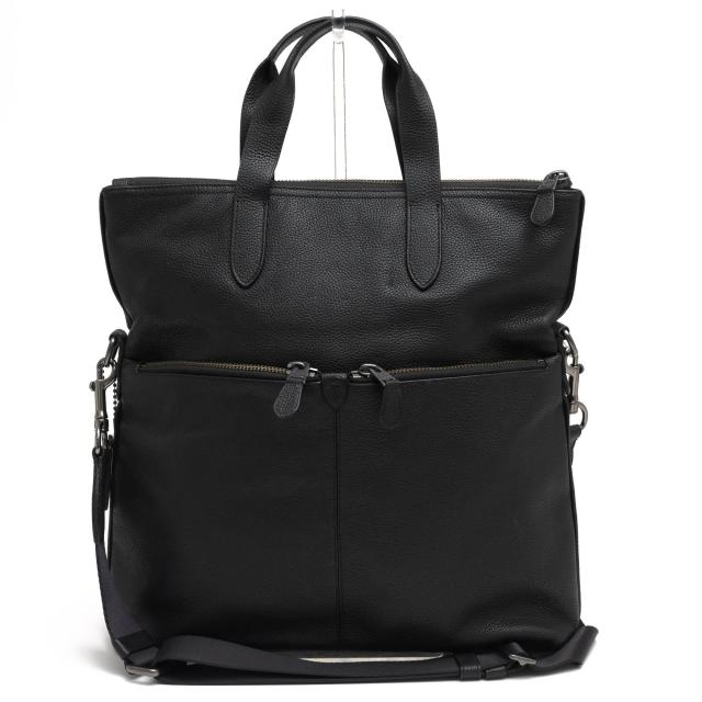 ○コーチ COACH ペブルドレザー 牛革 トートバッグ F24840 Metropolitan Utility Tote メトロポリタン ユーティリティ トート ビジ 中古
