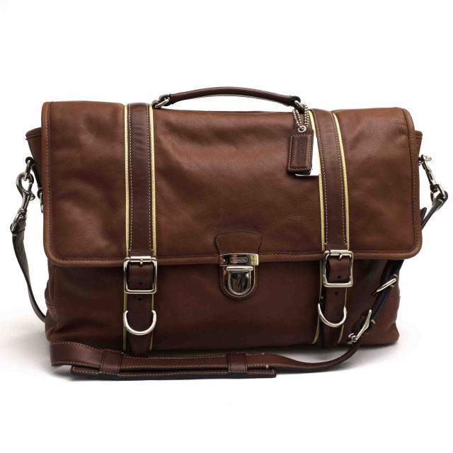 ○コーチ COACH NATURAL GLOVE TANNED COWHIDE ナチュラル グラブタン カウハイド カーフ 牛革 ビジネスバッグ 70146 A4サイズ収納 中古