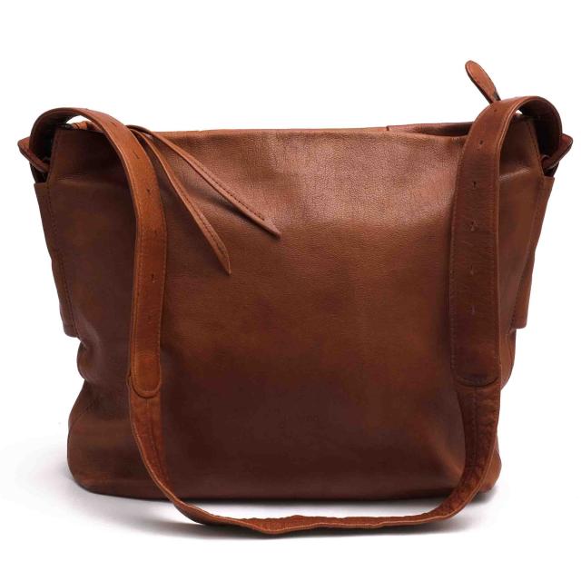 ○ゲンテン genten 山羊革 ゴートスキン ショルダーバッグ 44116 42411 GOAT BASIC ゴートベーシック グレージング加工 定番 レデ 中古