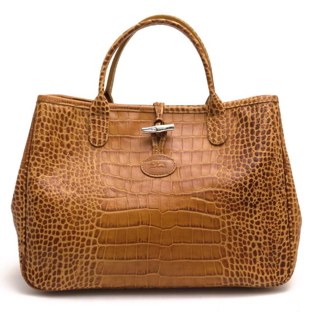 ○ロンシャン Longchamp 牛革 カウハイド トートバッグ ROSEAU CRC