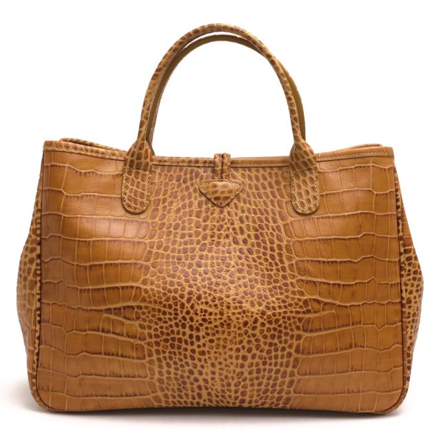 ○ロンシャン Longchamp 牛革 カウハイド トートバッグ ROSEAU CRC
