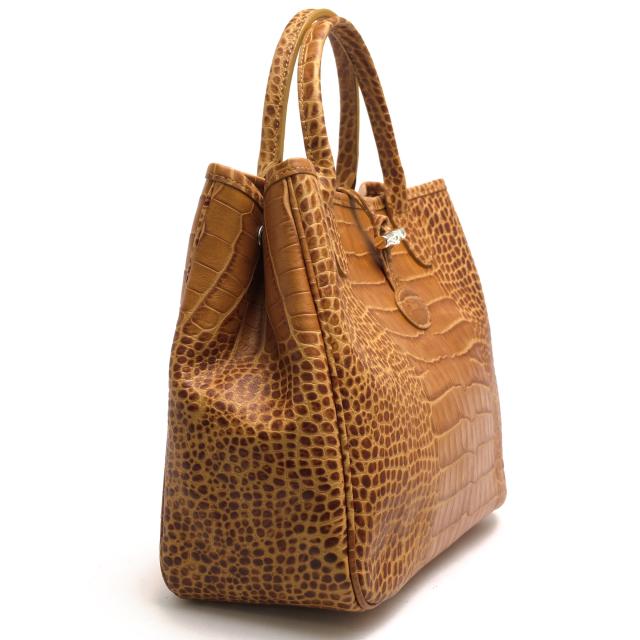○ロンシャン Longchamp 牛革 カウハイド トートバッグ ROSEAU CRC