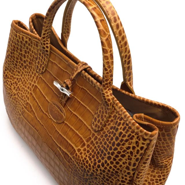 ○ロンシャン Longchamp 牛革 カウハイド トートバッグ ROSEAU CRC