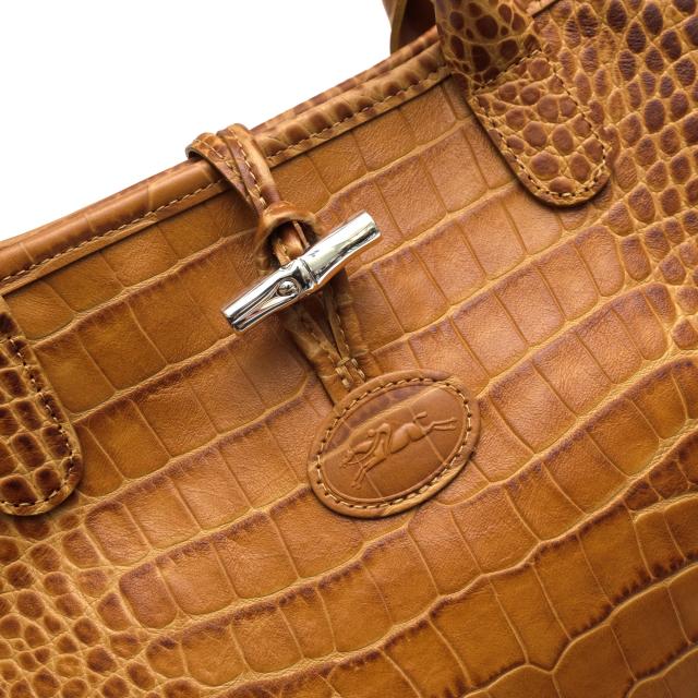 ○ロンシャン Longchamp 牛革 カウハイド トートバッグ ROSEAU CRC
