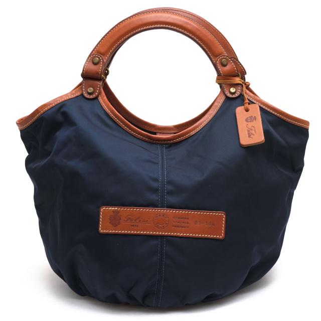 ○フェリージ Felisi リモンタナイロン バケッタレザー 牛革 トートバッグ 07-104 レディース 【中古】 中古
