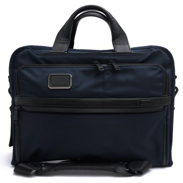 ○トゥミ TUMI FXTバリスティックナイロン 牛革 ビジネスバッグ 2603108NVY3E Alpha 3 Organizer Portfolio Brief アルファ3 オー 中古
