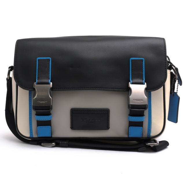 ○コーチ COACH スムースカーフ 牛革 ショルダーバッグ C2865 Track Crossbody Bag In Colorblock カラーブロック メッセンジャー 中古