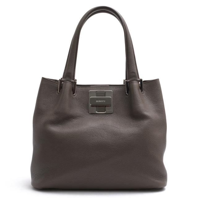 ○ヒロフ HIROFU 牛革 カーフ ハンドバッグ ターンロック金具 シボ革 シュリンクレザー レディース 【中古】 中古 27,336円