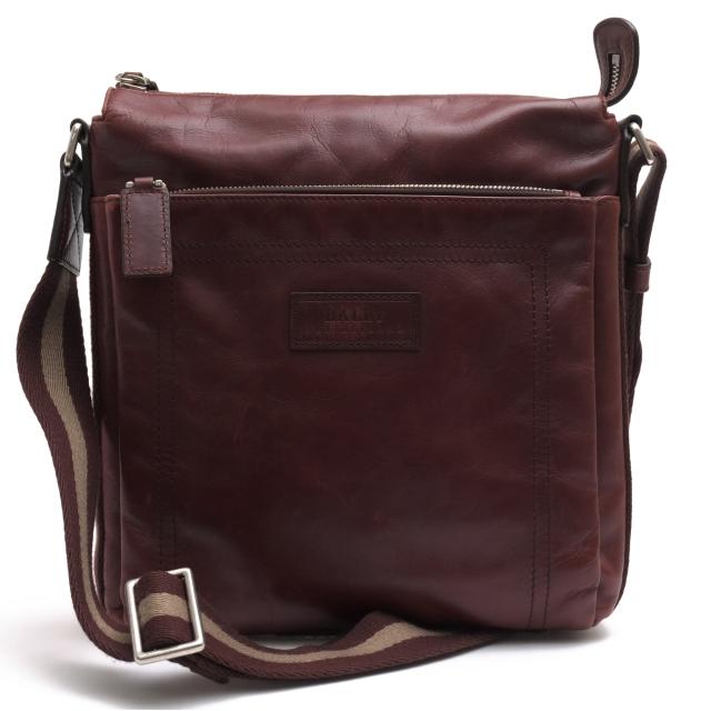 ○バリー BALLY TRAINSPOTTING トレインスポッティング 牛革 カーフ ショルダーバッグ TUSTON-SM バリーストライプ メッセンジャー 中古